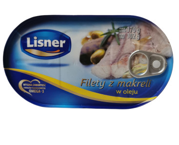 Lisner Mackerel Fillet in Oil 170g